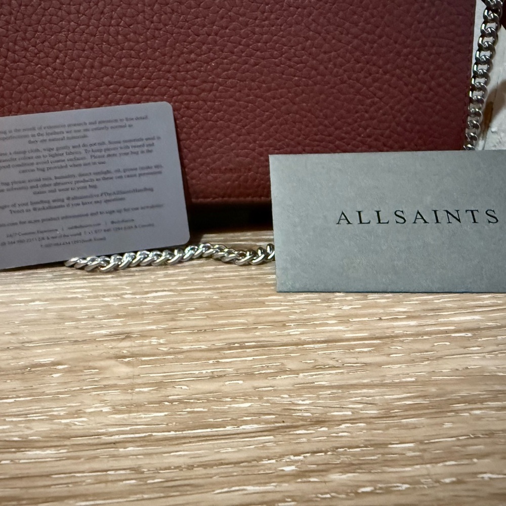 NWOT All Saints Women's Burgundy Crossbody Bag - Picture 2 of 15